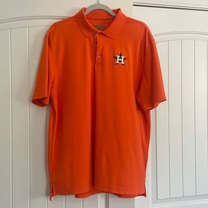 Houston Astros men’s orange polo. Size Large